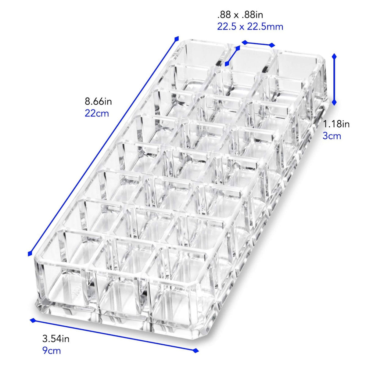 Acrylic Lipstick & Lip Gloss Organizer Set - 48 Space Clear Cosmetic Storage