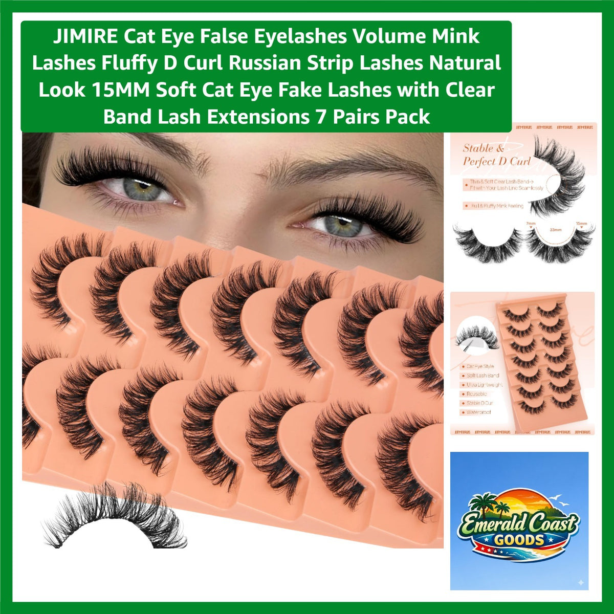 D-Curl Cat Eye False Lashes 15MM Fluffy Mink Eyelashes - Cruelty-Free