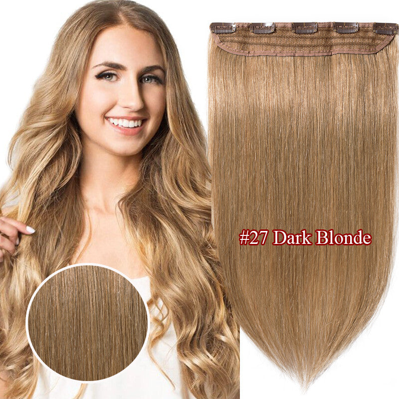 Invisible Wavy Clip-In Hair Extensions - Remy Human Hair, Half Head