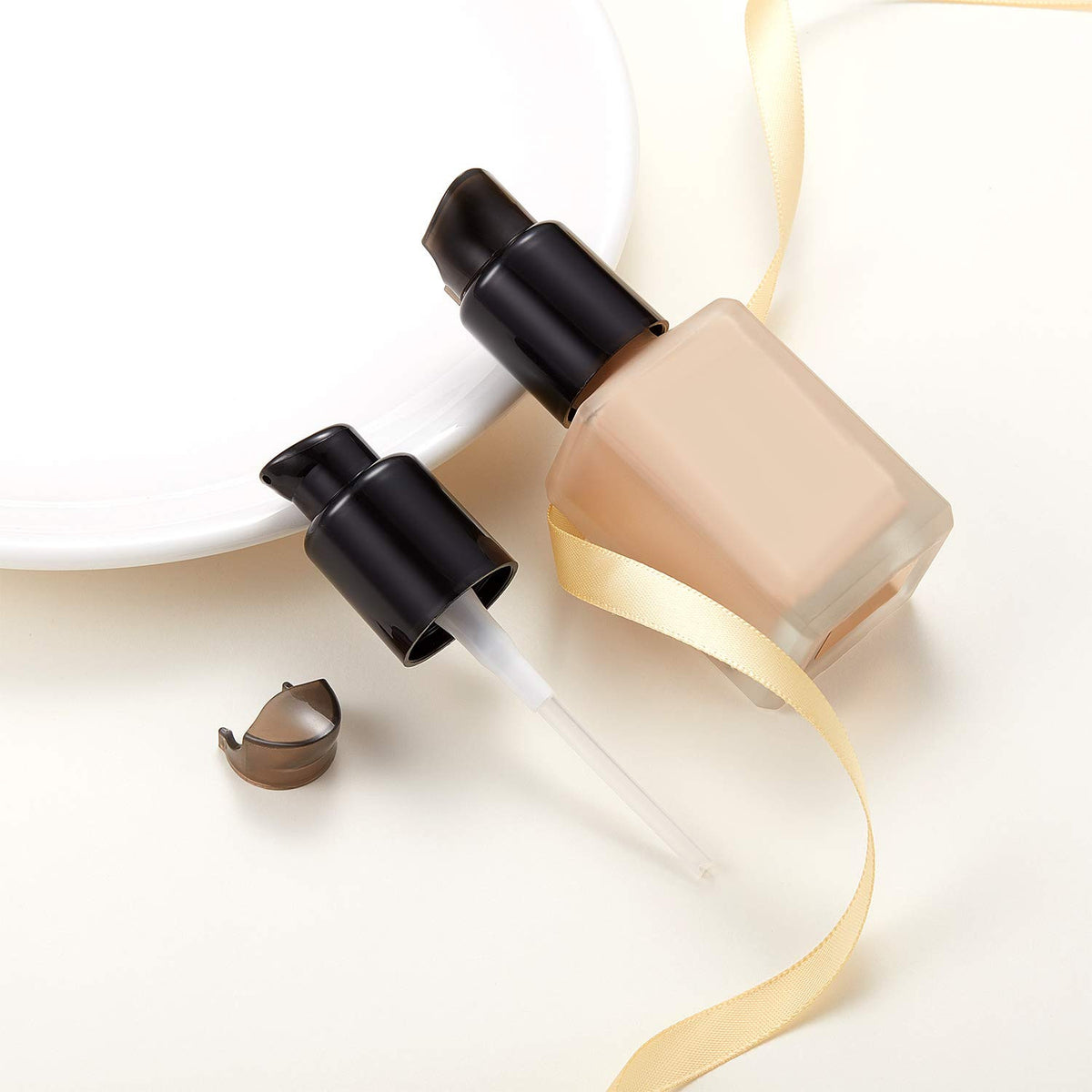 4 Pack Replacement Foundation Pump - Black Plastic Cosmetic Liquid Dispenser