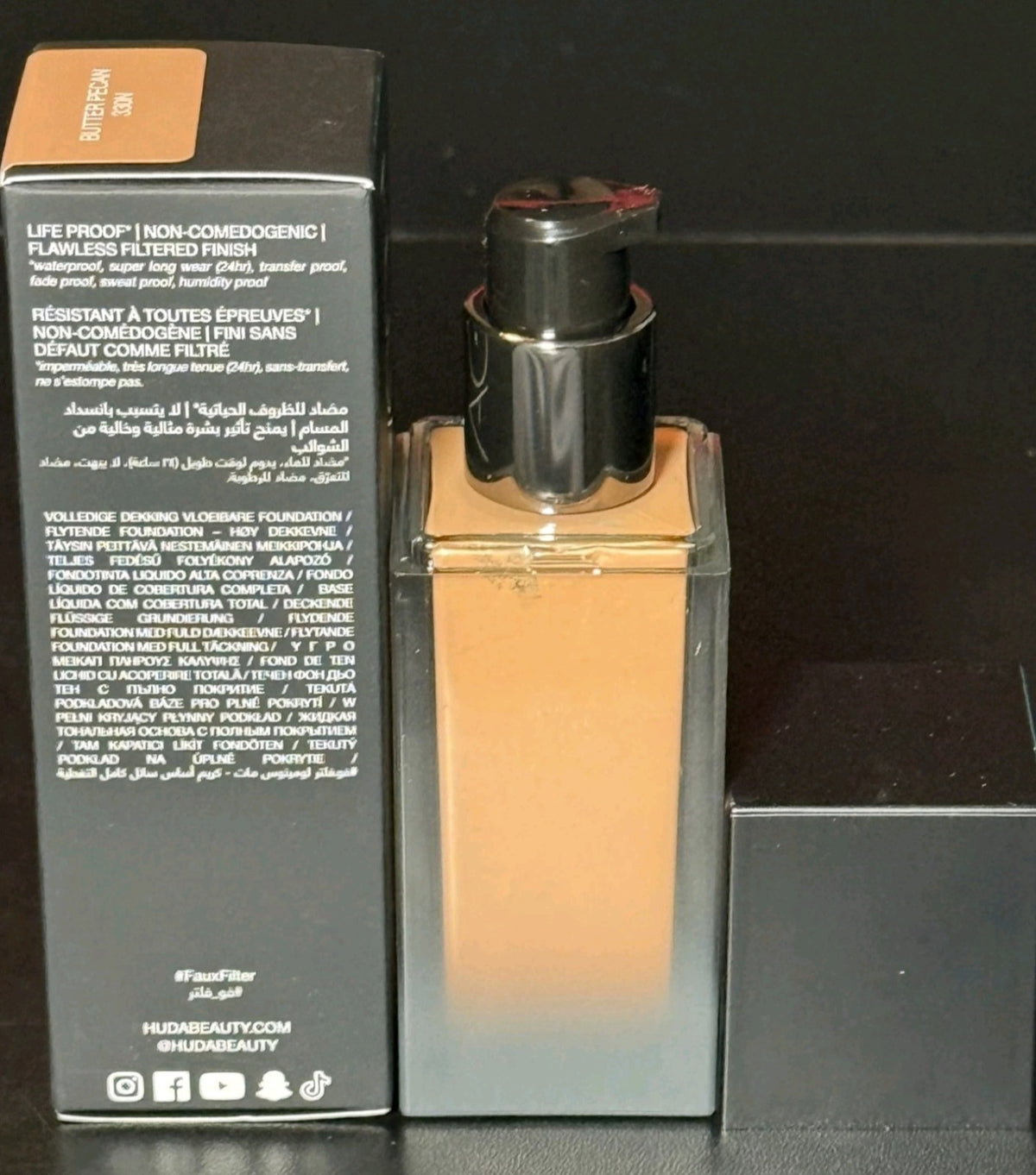 Huda Beauty FauxFilter Luminous Matte Liquid Foundation Butter Pecan 330N