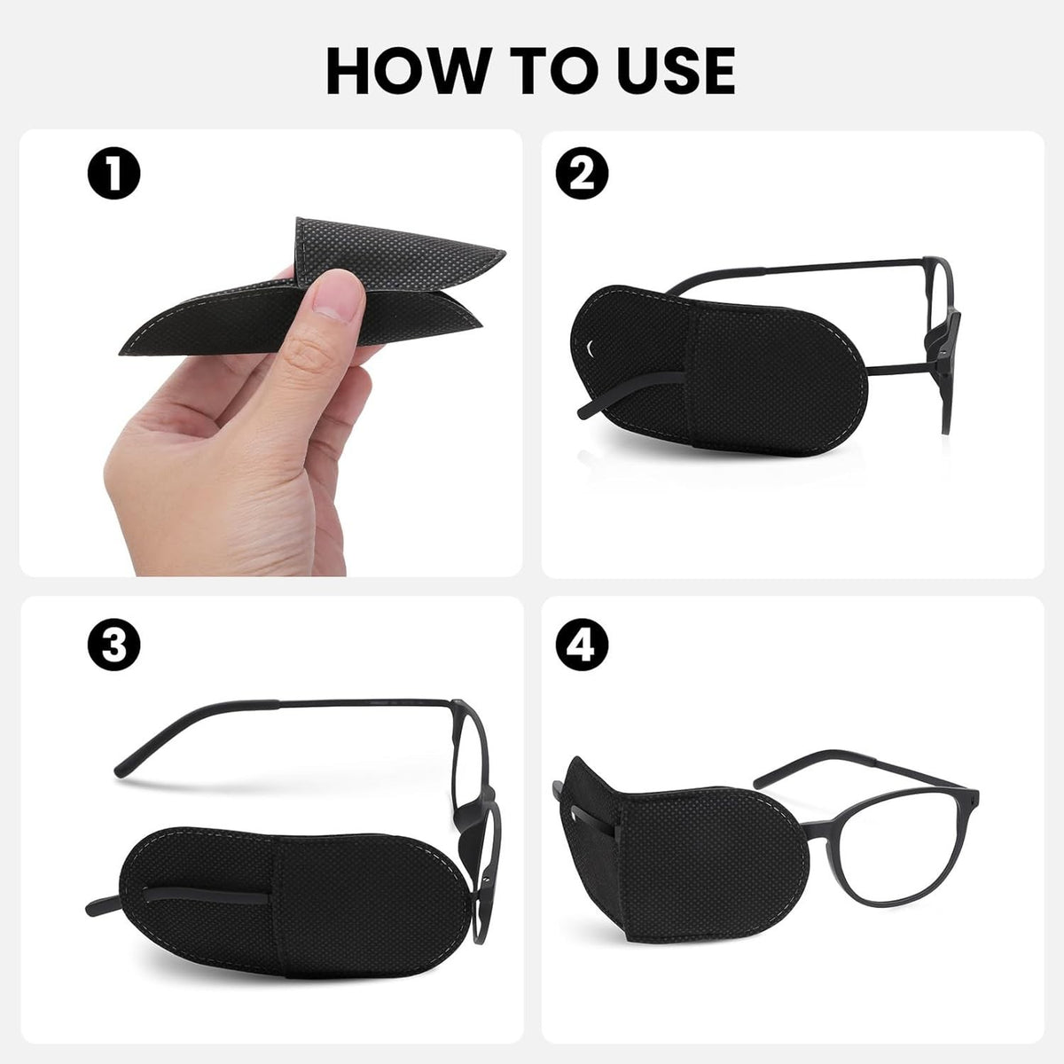 6 Pack Reusable Glasses-Mounted Eye Patches for Lazy Eye Treatment