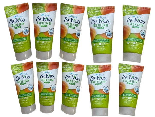 St. Ives Fresh Skin Scrub (Apricot) 10-Pack of 1 oz Bottles, 100%