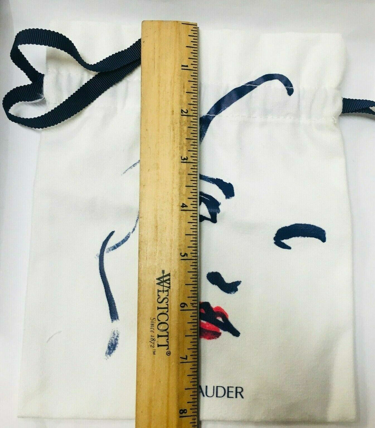 Estée Lauder White & Blue Drawstring Bag – Authentic Cosmetic Accessory
