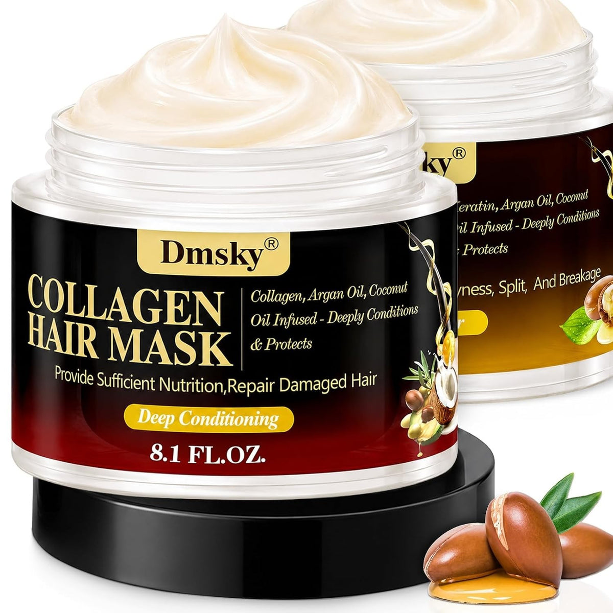 Keratin & Collagen Hair Mask - 2 Pack, 16.2 Fl Oz