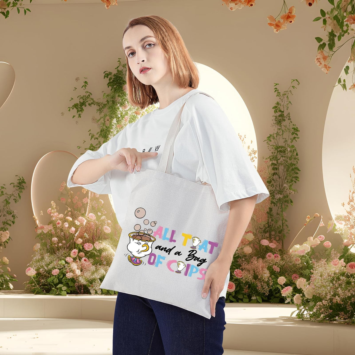 Mrs. Potts and Chip Makeup Bag - Medium Cosmetic Travel Pouch