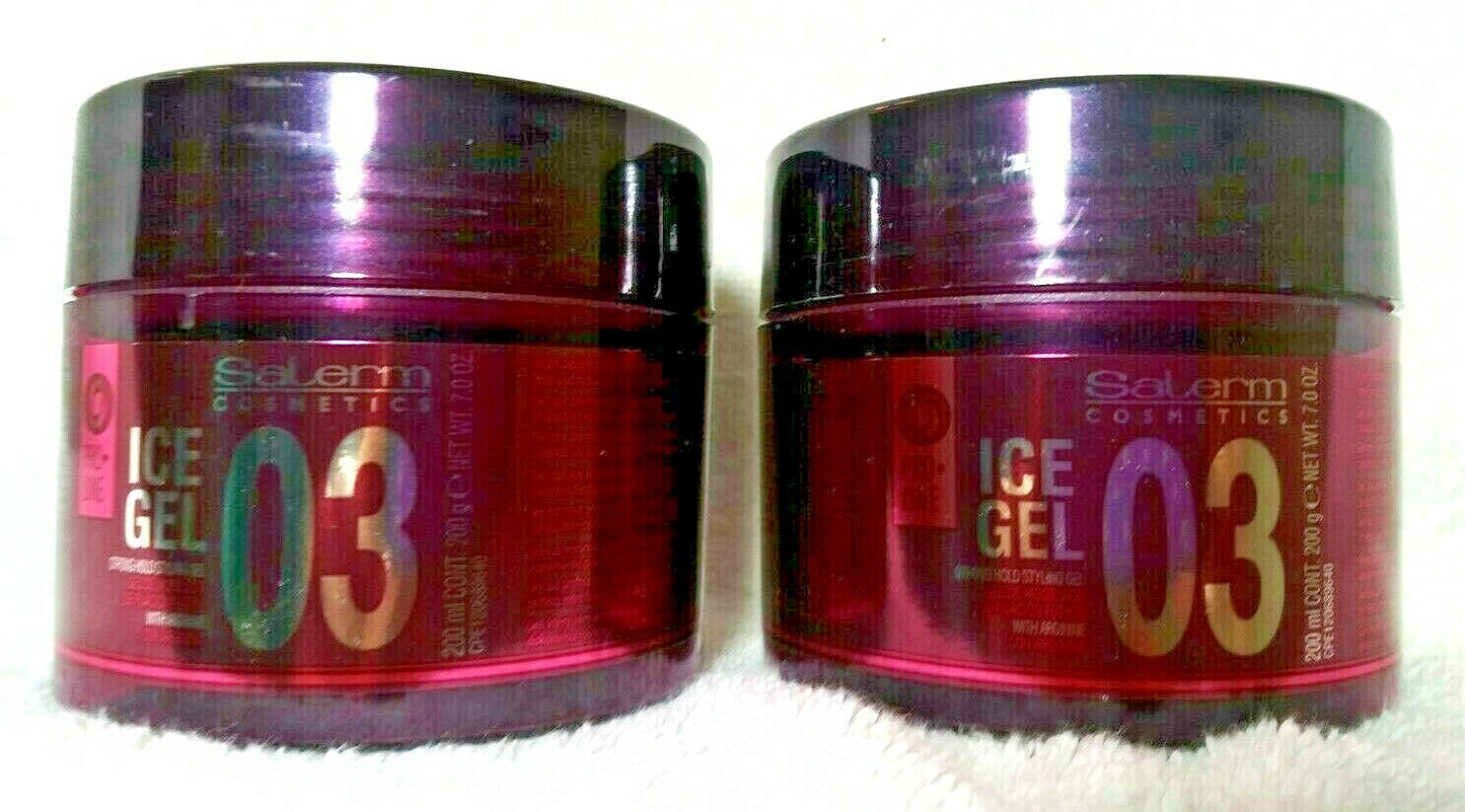 Strong Hold Styling Gel - Ice Line Pro 03, 200ml, Set of 2