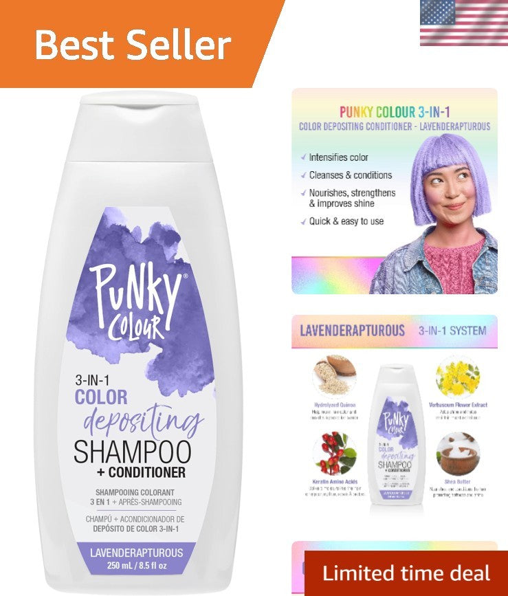 Long-Lasting Purple Hair Dye 3-in-1 Conditioner & Cleanser 8.5 oz