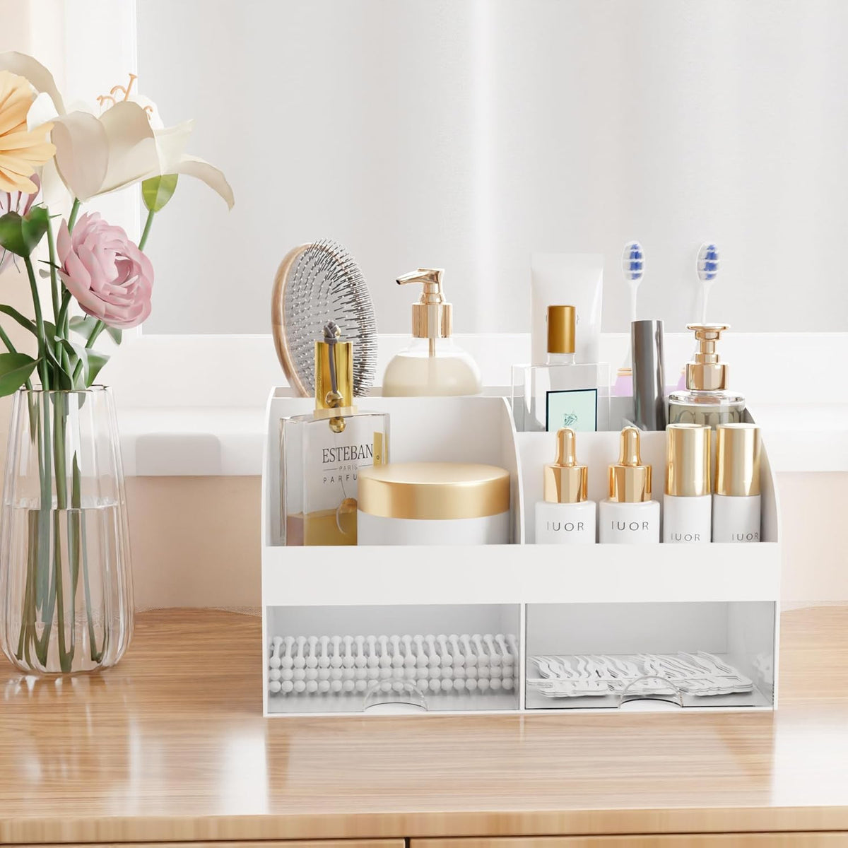 Makeup Organizer with Drawers - Cosmetic Storage for Vanity & Bathroom