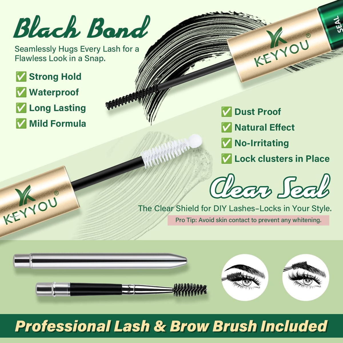 Waterproof Lash Cluster Glue - 72H Strong Hold for DIY Eyelash Extensions 10ml