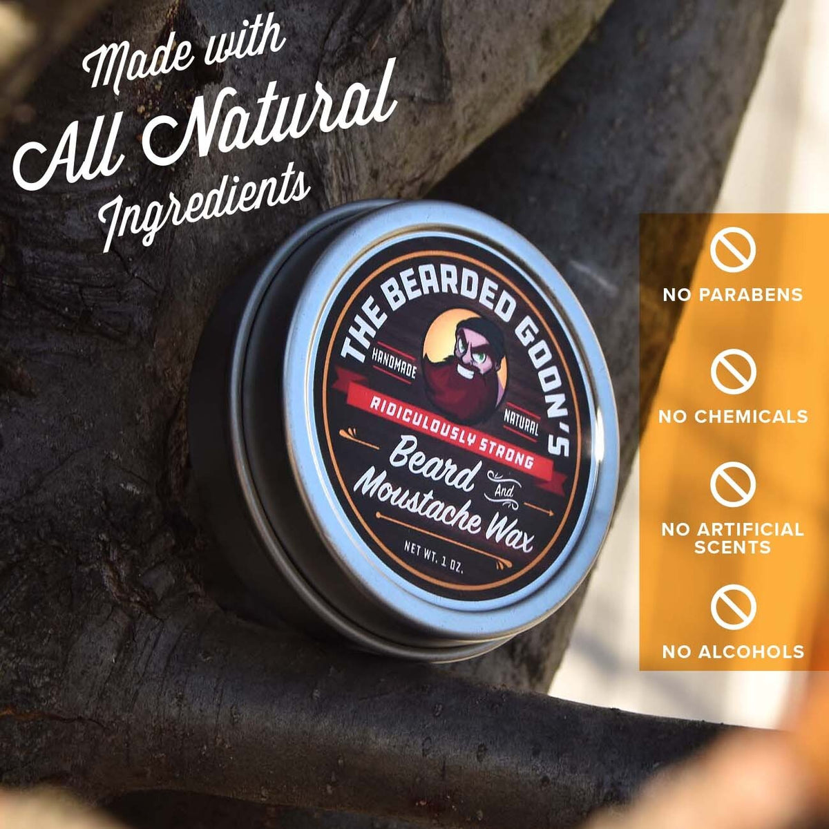 Ridiculously Strong Beard & Moustache Wax - All Natural Hold for Unruly Facial Hair