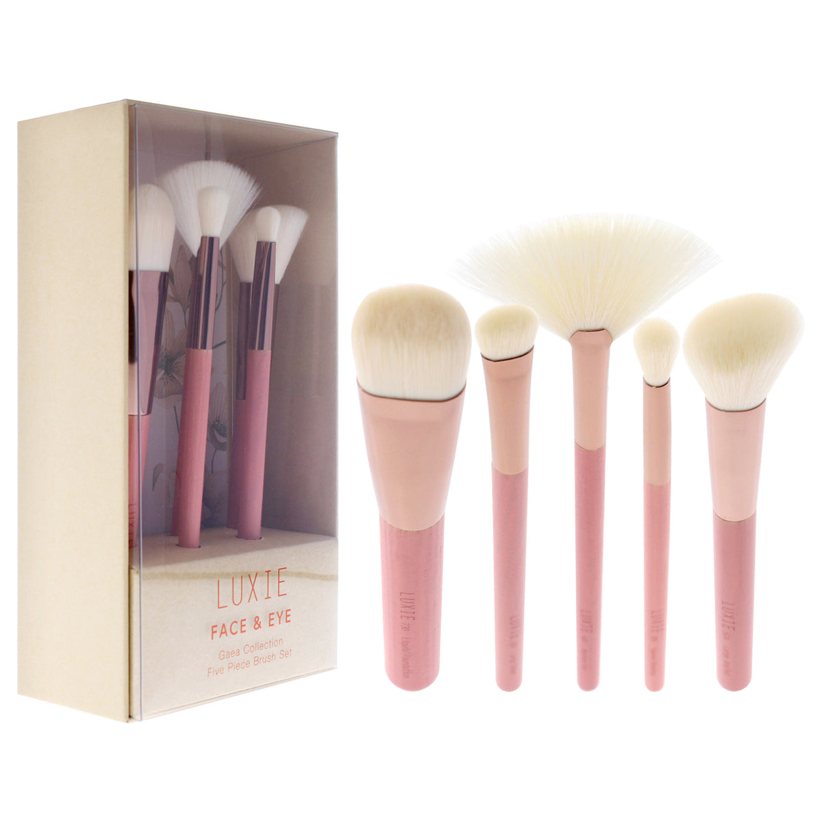 Luxie Gaea Face and Eye Makeup Brush Set - 5 Pieces, Vegan & Cruelty-Free