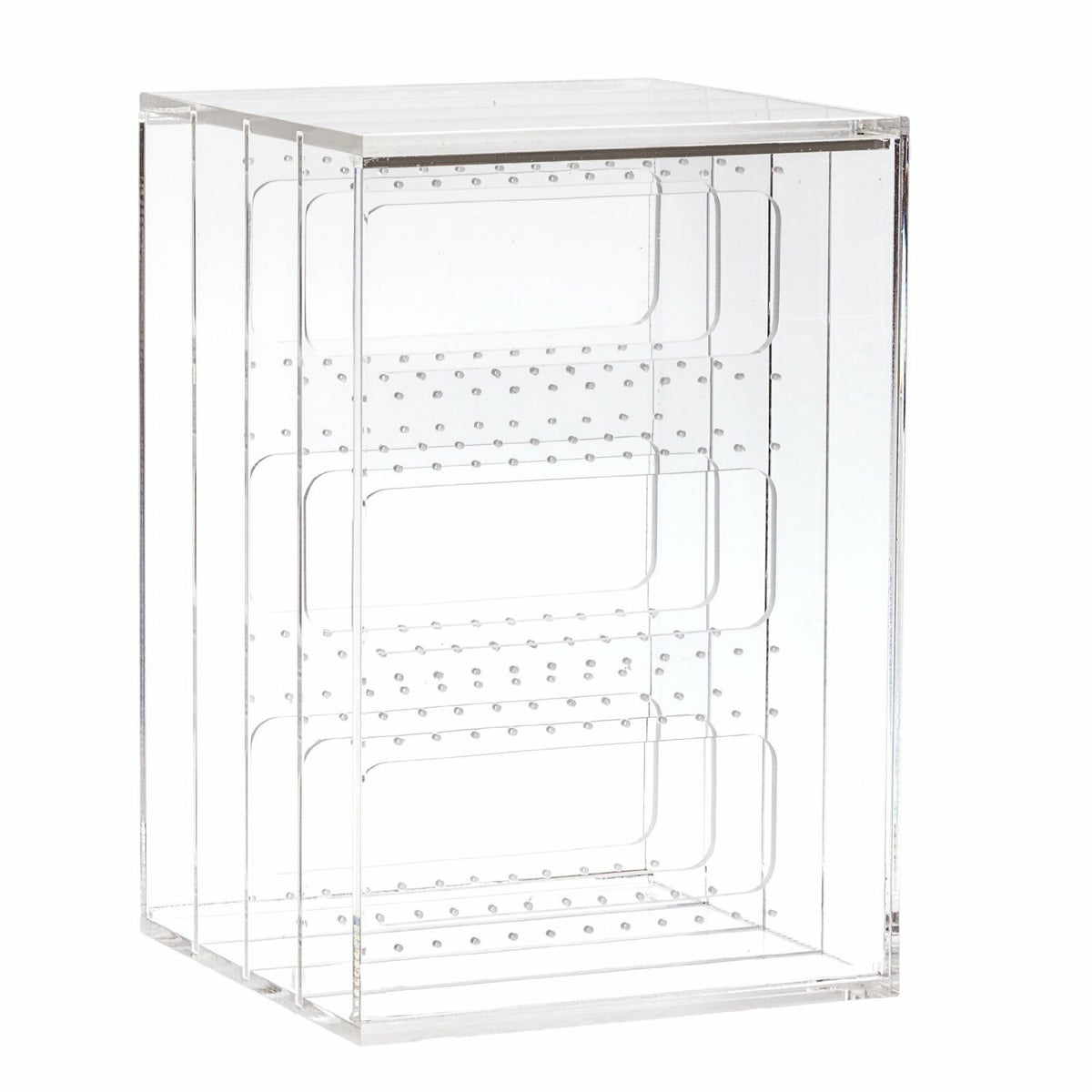 Acrylic Earring Filing Box - Holds Up to 90 Pairs, 5x7.5x5 Inches