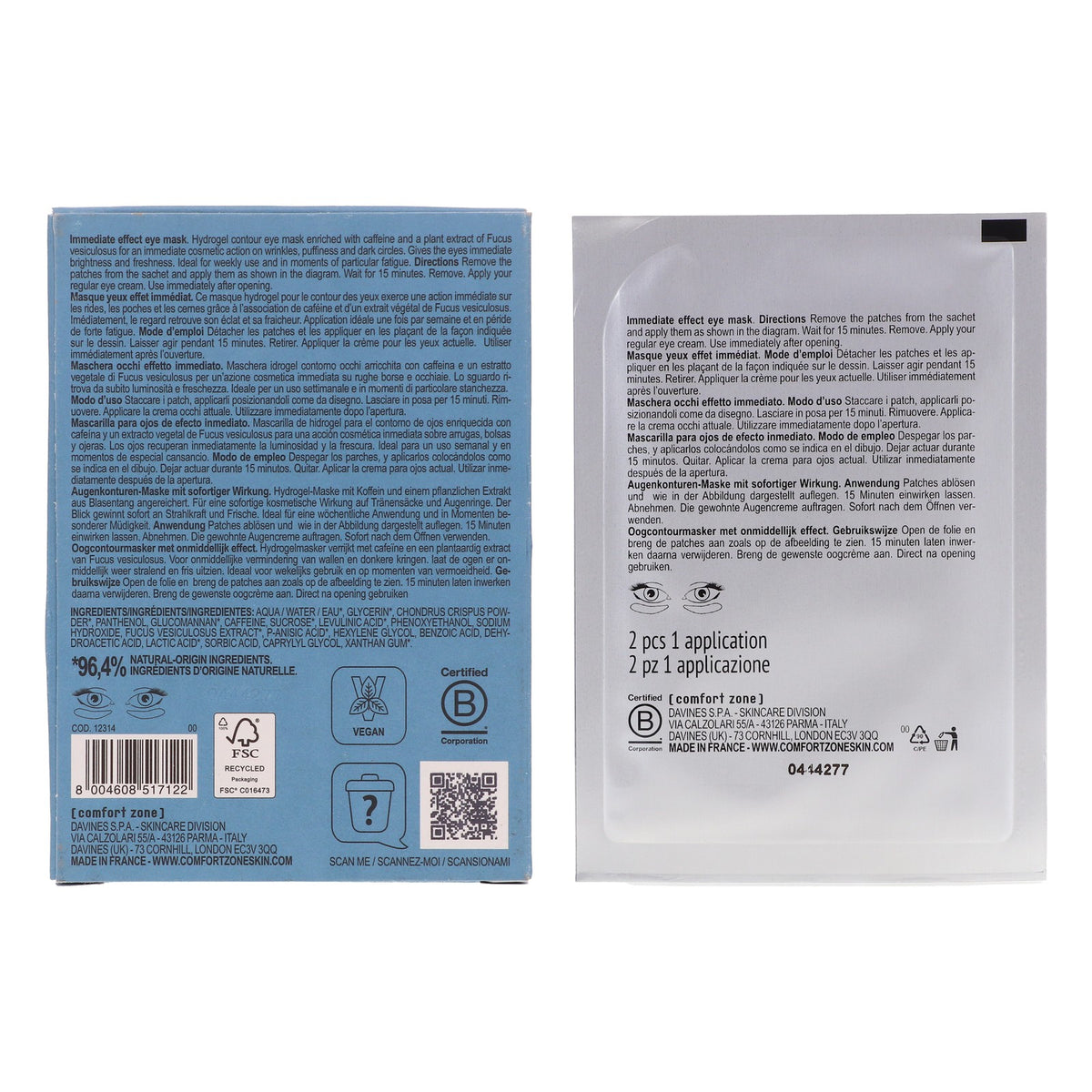 Comfort Zone Sublime Skin Eye Patch - 6 Count Anti-Aging & Puffy Eyes