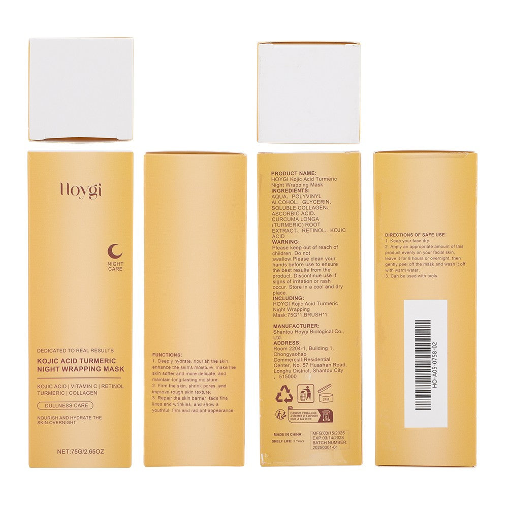 Kojic Acid Turmeric Overnight Peel-Off Mask - 2 Pack