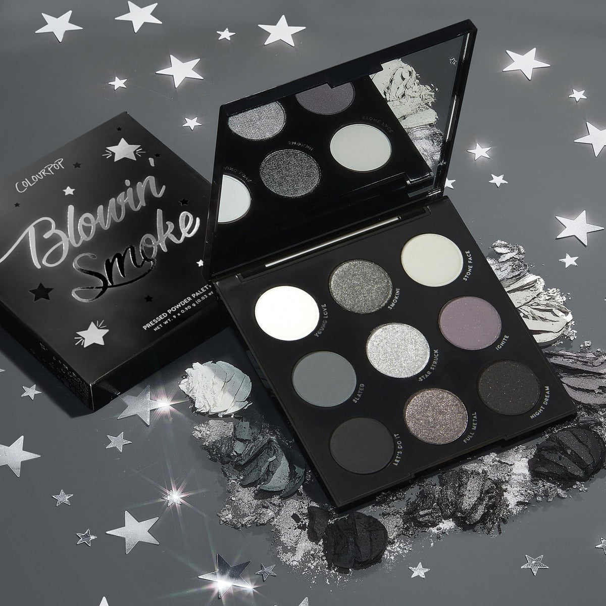 Smokey Gray Eyeshadow Palette - Glitter & Matte Eyeshadows for Bold Looks