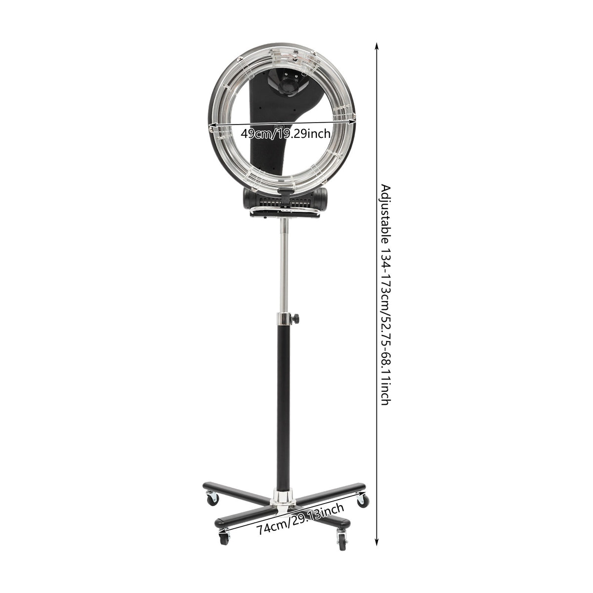 360° Rotating Standing Hair Dryer with Adjustable Height - Professional Salon & Home Use