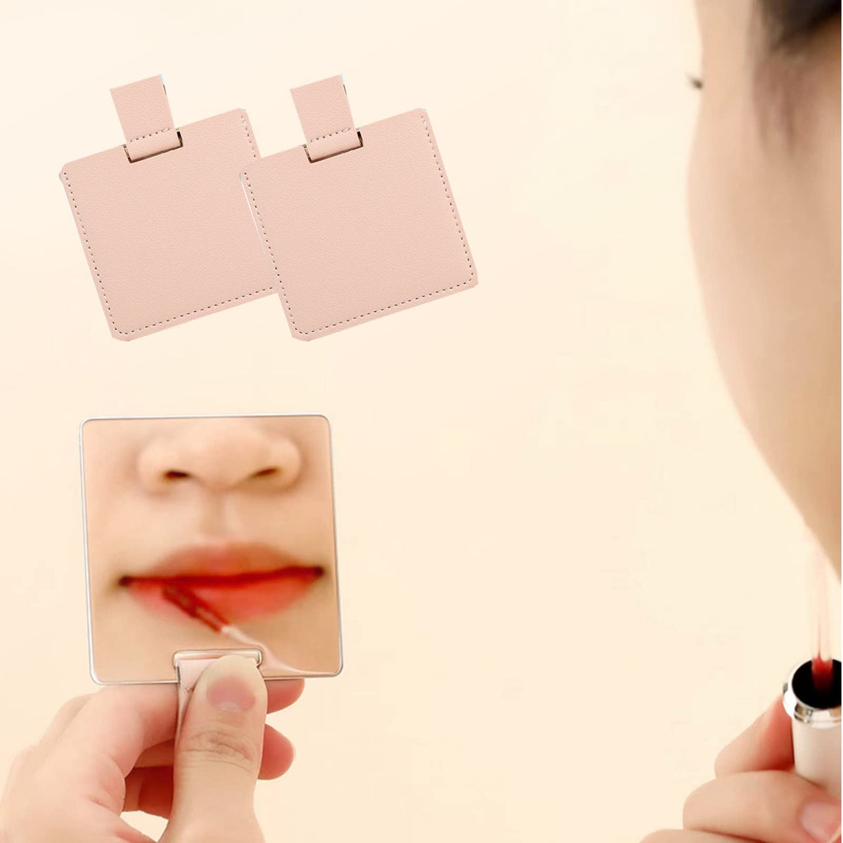 Mini Travel Compact Mirror Set - 3 Stainless Steel Handheld Makeup Mirrors