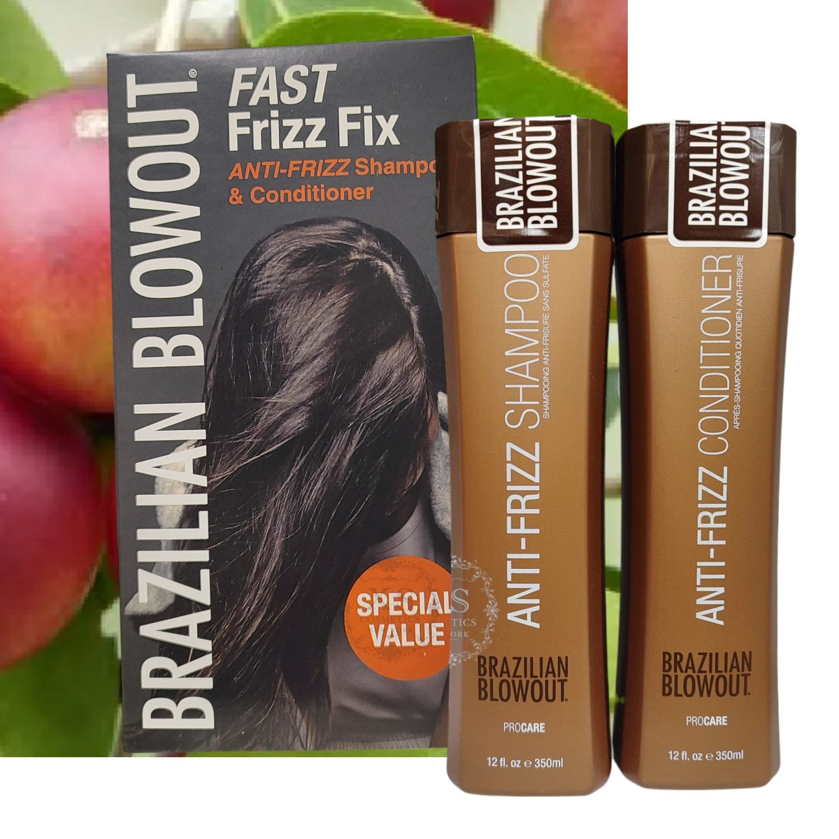 Brazilian Blowout Anti-Frizz Shampoo & Conditioner 12oz Set - Nourishing Hair Care