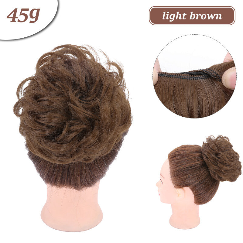 Thick Curly Messy Bun Hair Piece - Synthetic Hair Extensions for Updo & Volume
