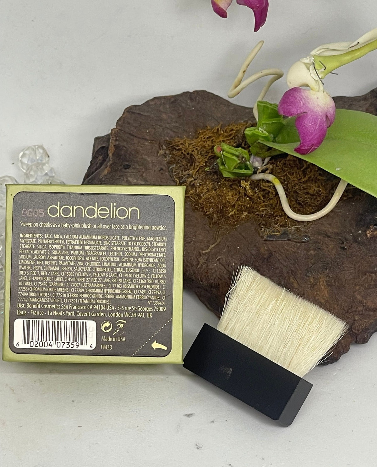 Benefit Dandelion Blush with Brush - Baby Pink, Travel Size, Satin Finish
