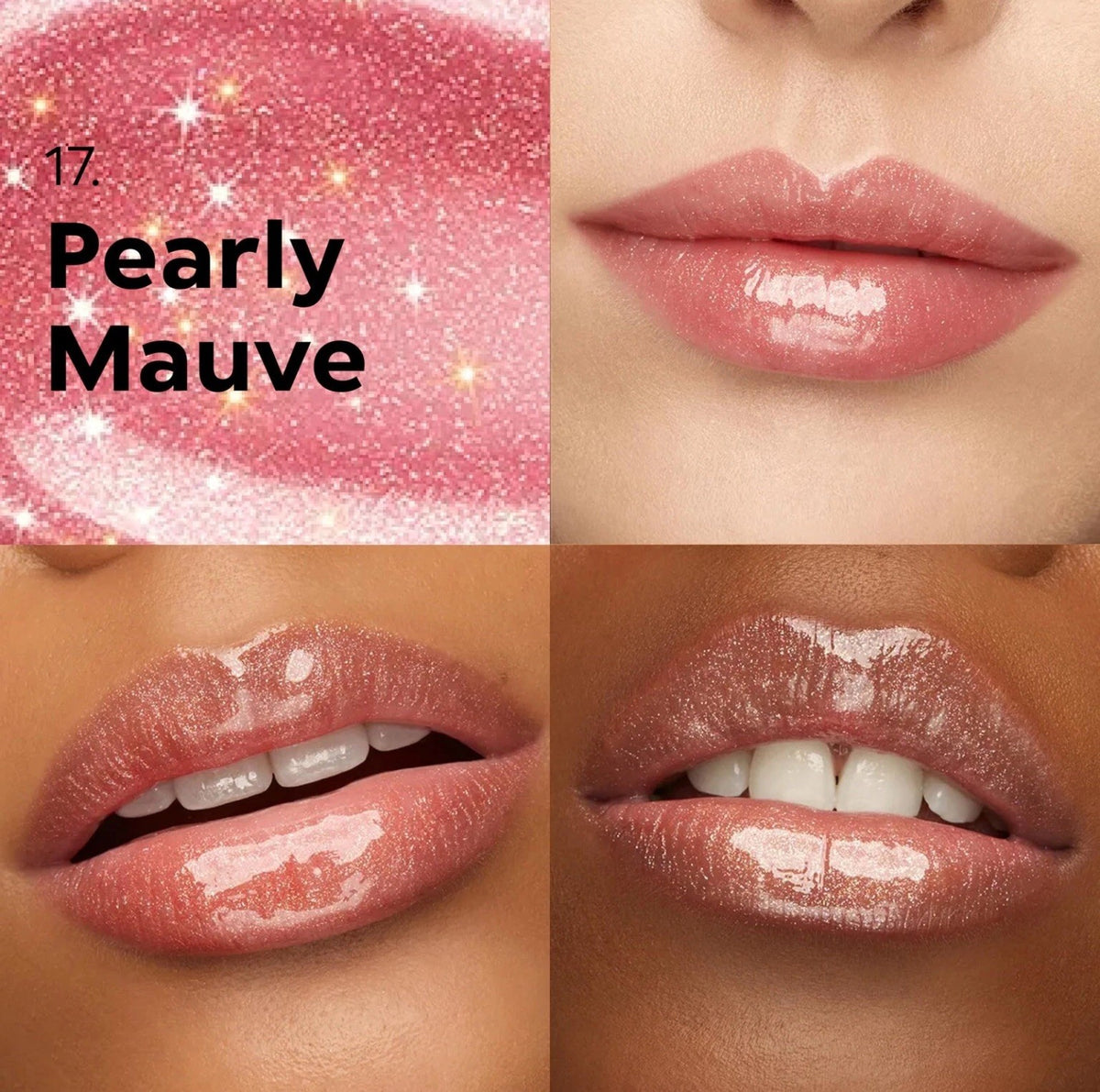 Lip Gloss High Shine Moisturizing Lip Makeup Shade 17 Pearly Mauve
