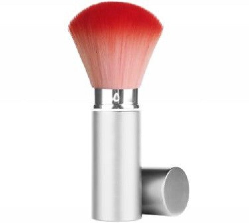 Retractable Facial Dust Brush - Medium, 2-Tone Red, Soft Synthetic Hair