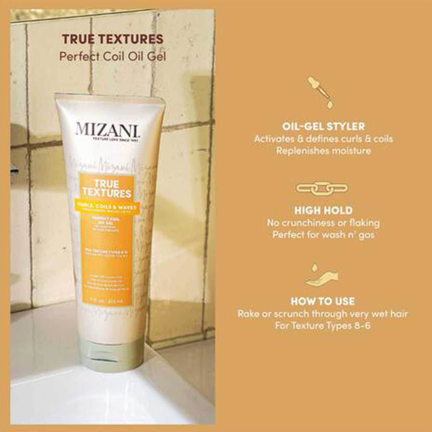 Curl Styling Oil Gel for Curly & Coily Hair - Hydrating with Coconut & Marula Oils