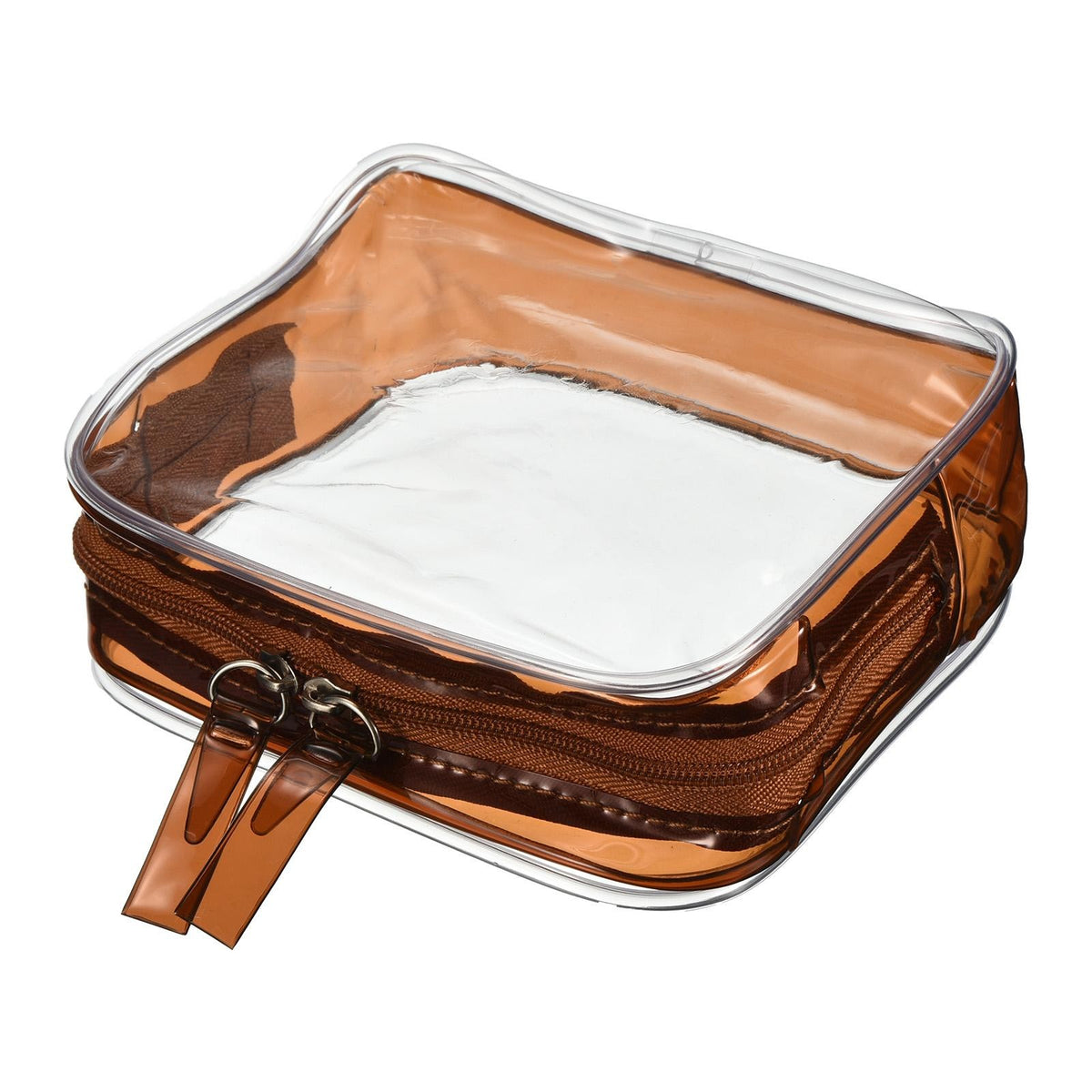 Travel Toiletry Bag Waterproof PVC Cosmetic Organizer Brown