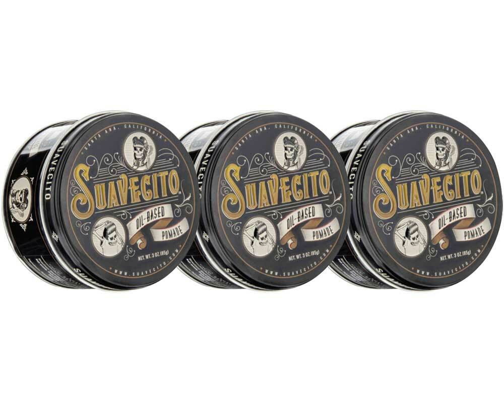 Oil-Based Hair Pomade - Medium Hold & Shine, 3 oz Tin Can, 3 Pack