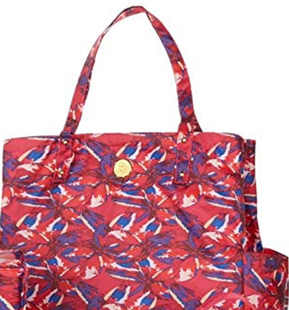 Oversized XL Shopper Tote with RFID Protection - Fuchsia Floral