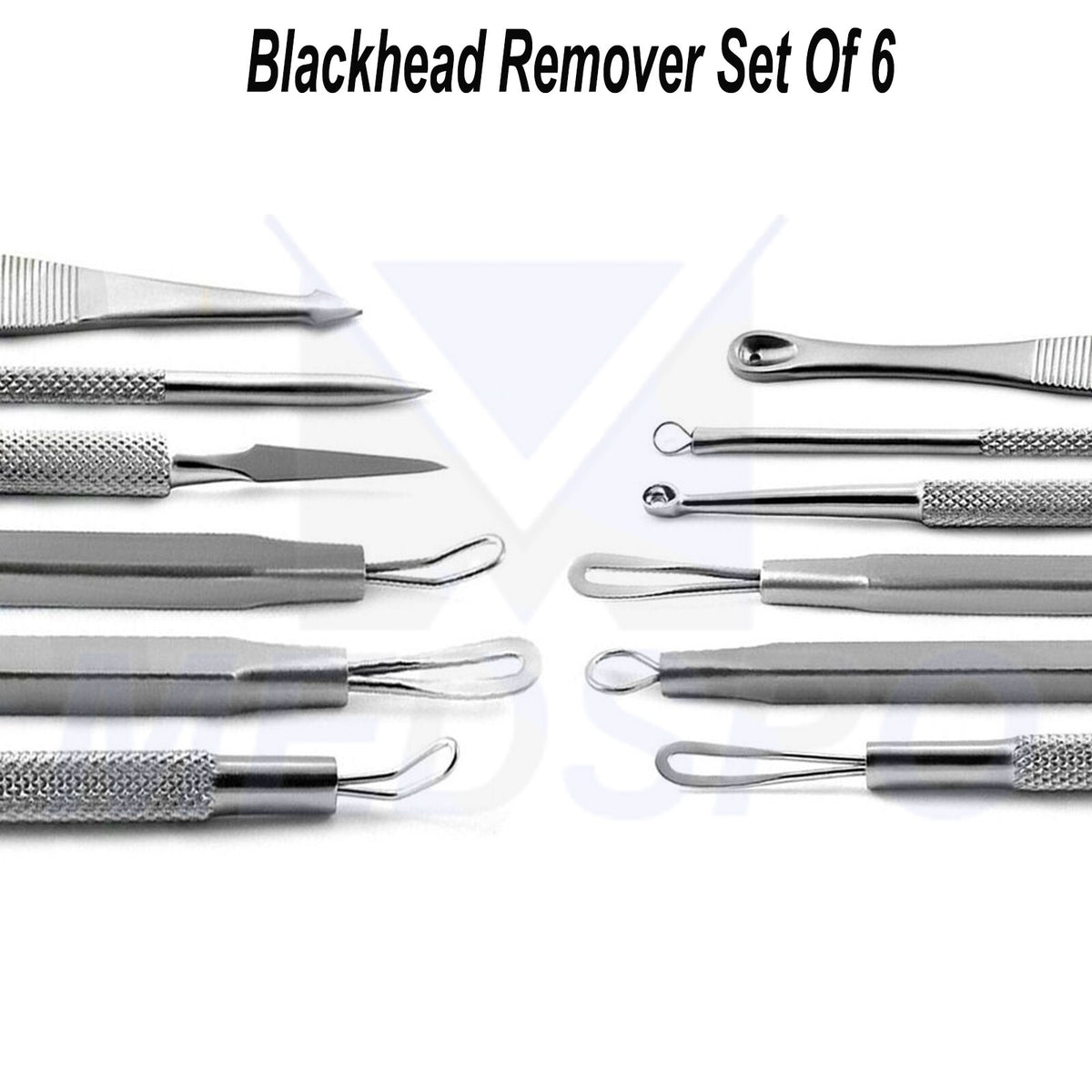 Set of 6 Comedone Extractors Blackhead Remover Tools for Acne and Pimple Popping