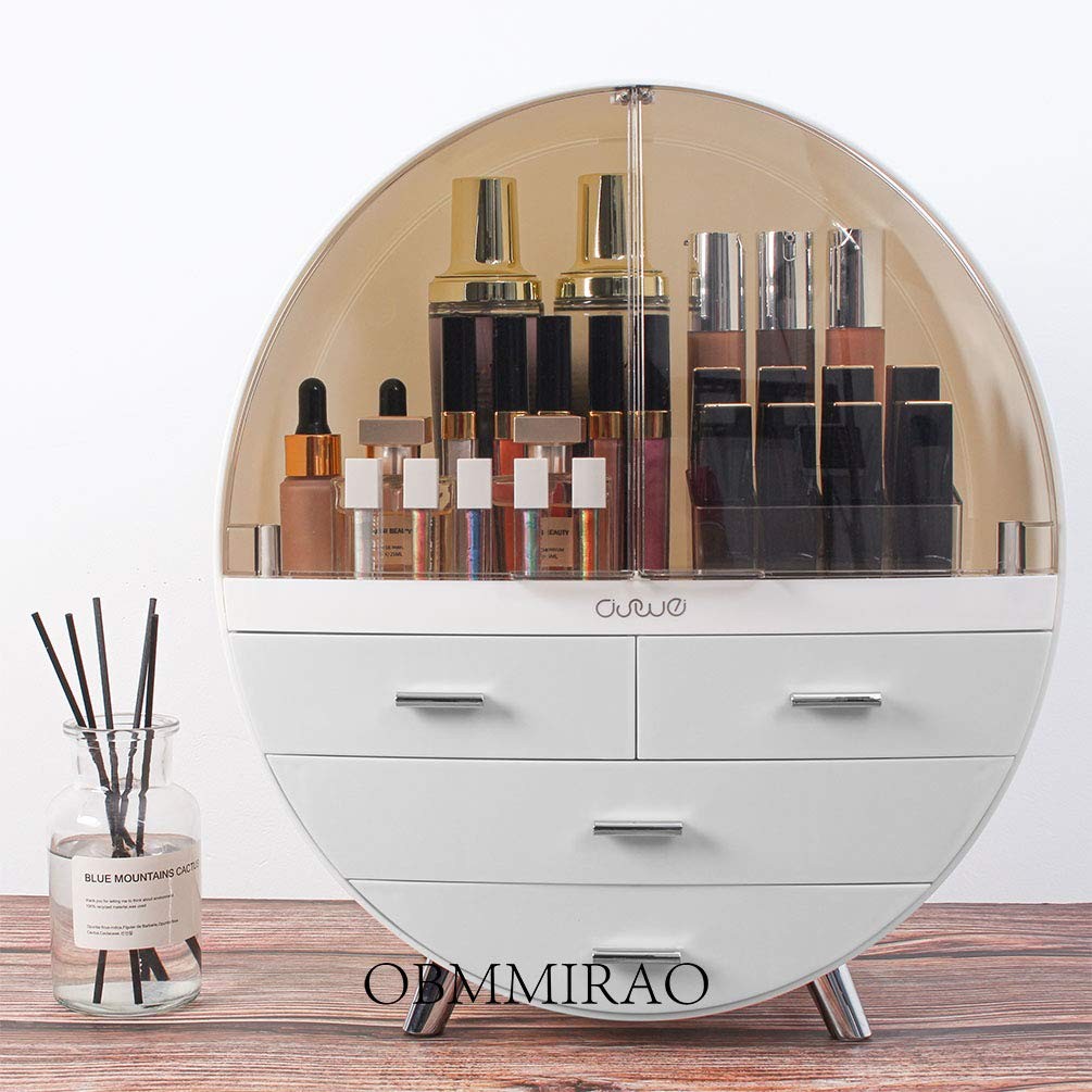 Large Waterproof Dustproof Makeup Storage Organizer Box - Elegant Design
