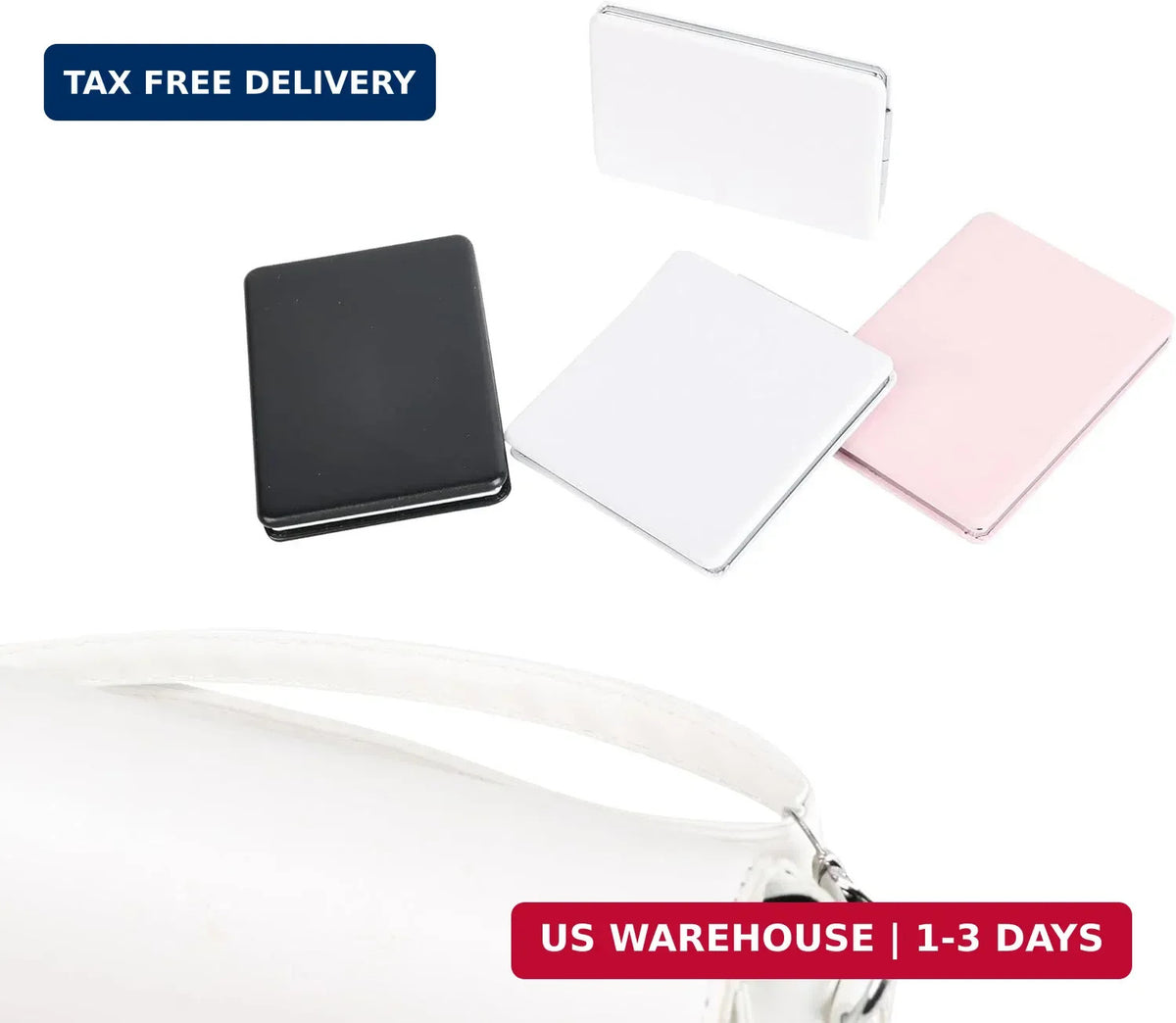 Portable Double-Sided Compact Mirror with 1X/3X Magnification - Small Travel Vanity Mirror
