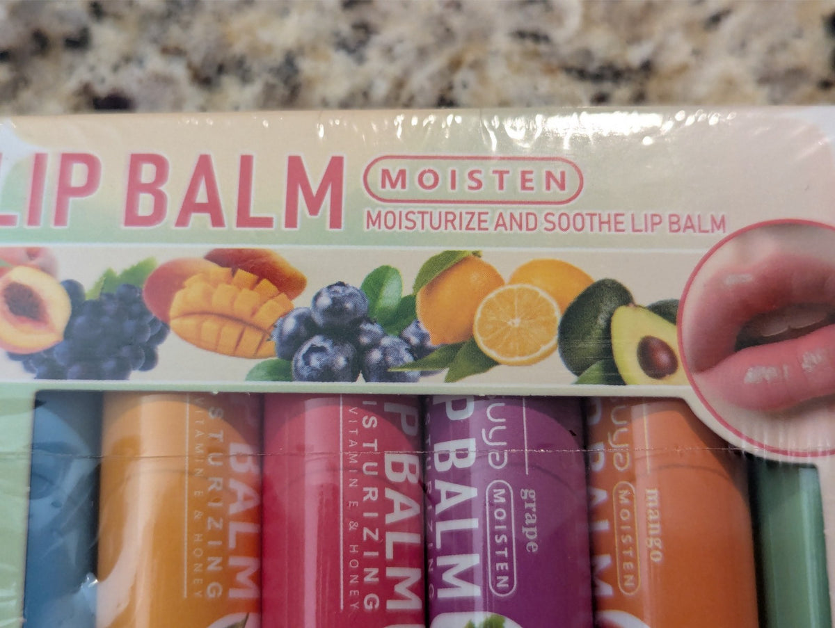 Moisturizing Lip Balm Set with Vitamin E & Honey - 6 Pack
