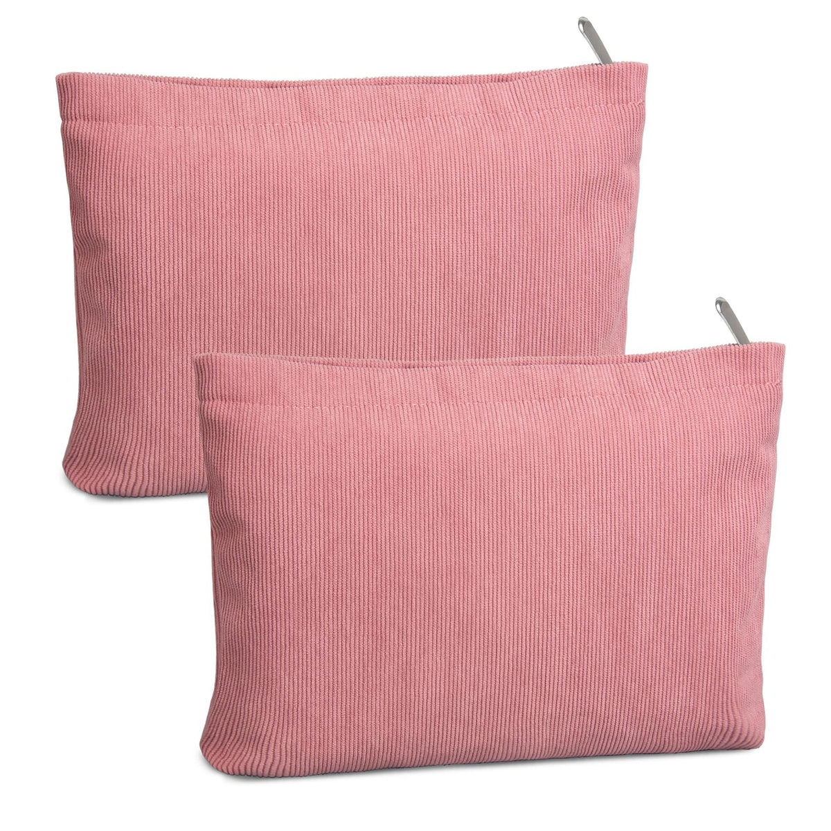 Small Corduroy Makeup Bag for Travel and Organization - Pink