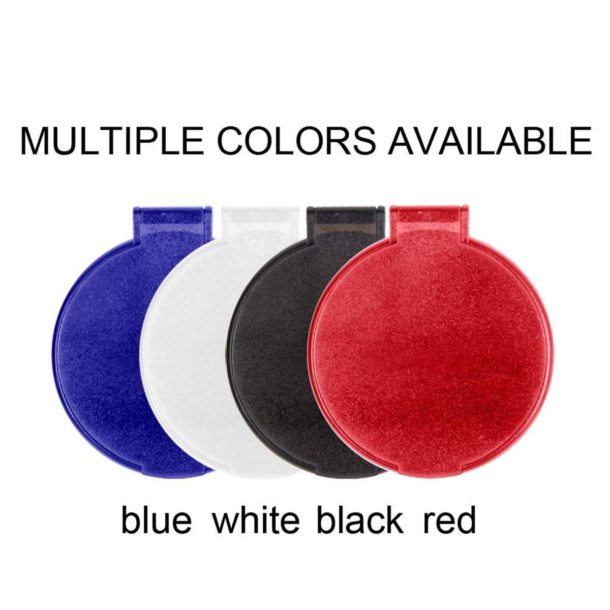 Compact Round Makeup Mirror Set of 3 for Purse, Travel, Blue