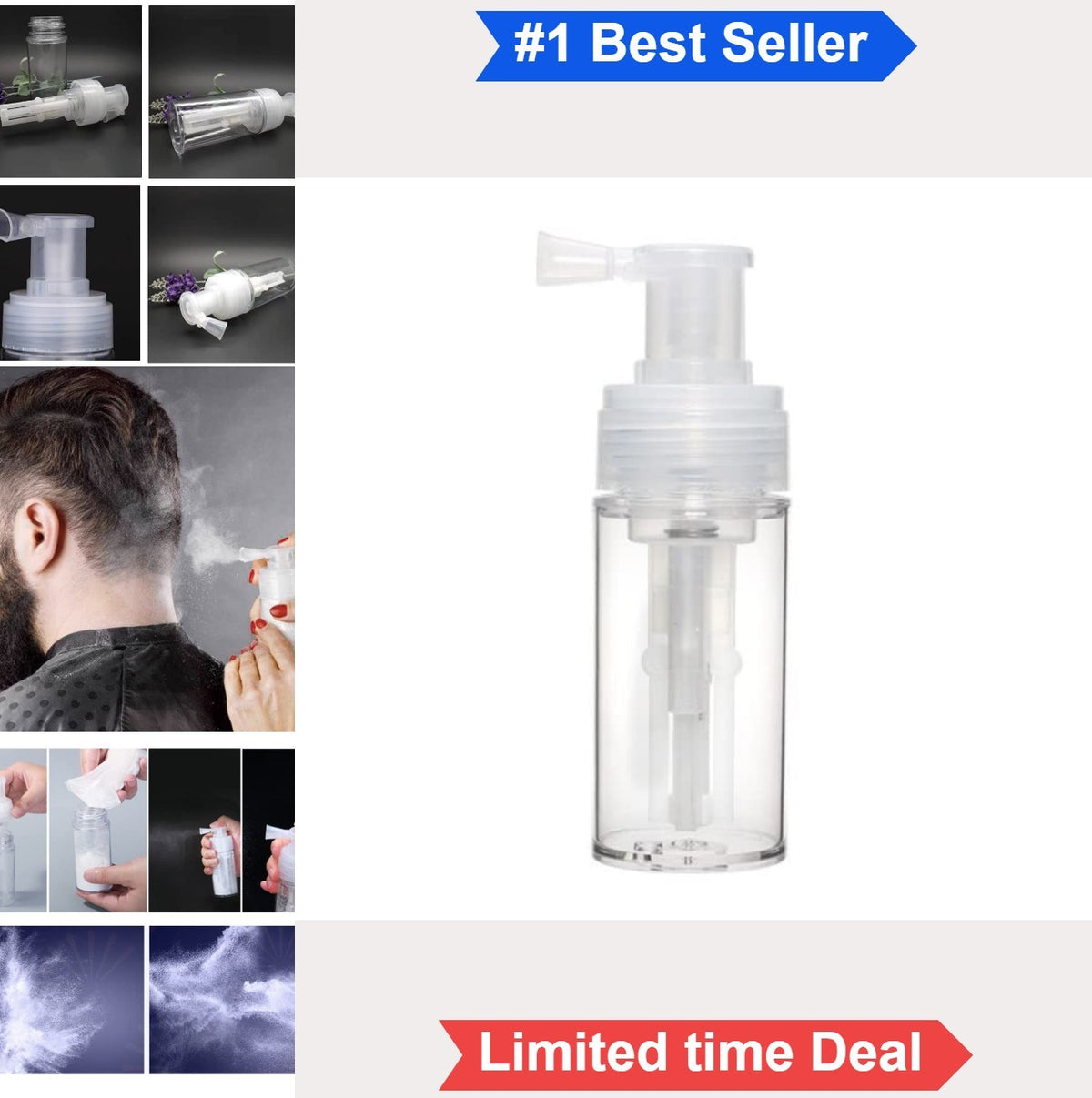 Refillable Powder Spray Bottle 110ml Portable Locking Nozzle Cosmetic Container