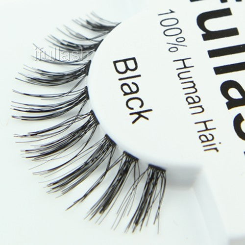 6 or 12 Pairs Human Hair False Eyelashes - Natural Look, Handmade