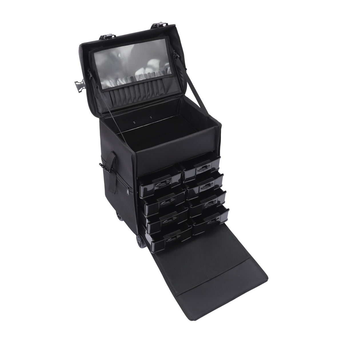 Rolling Makeup Case with Drawers Travel Trolley - Professional Cosmetic Organizer