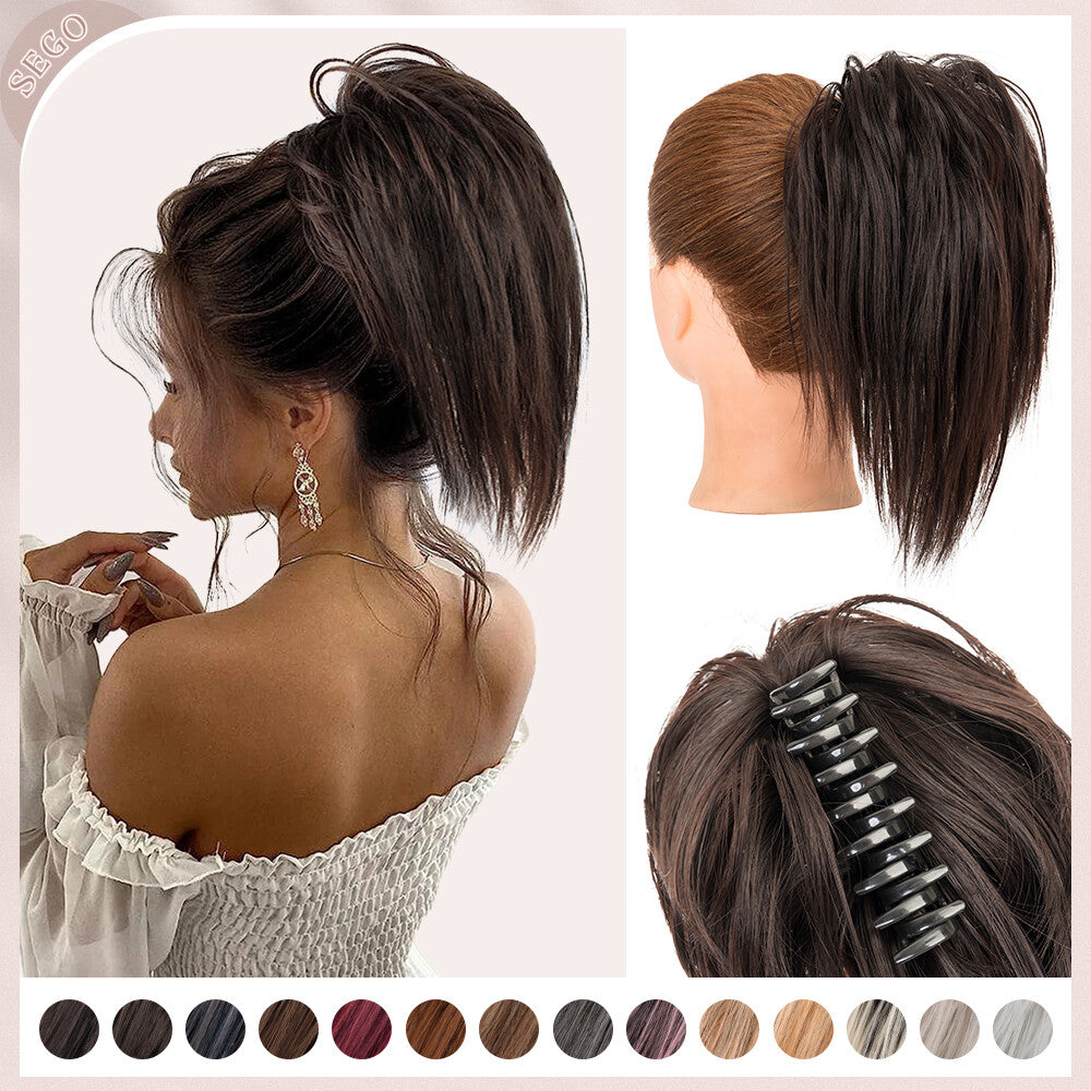 Thick Messy Bun Hair Piece with Scrunchie & Claw Clip - Hair Extensions, Updo Accessory