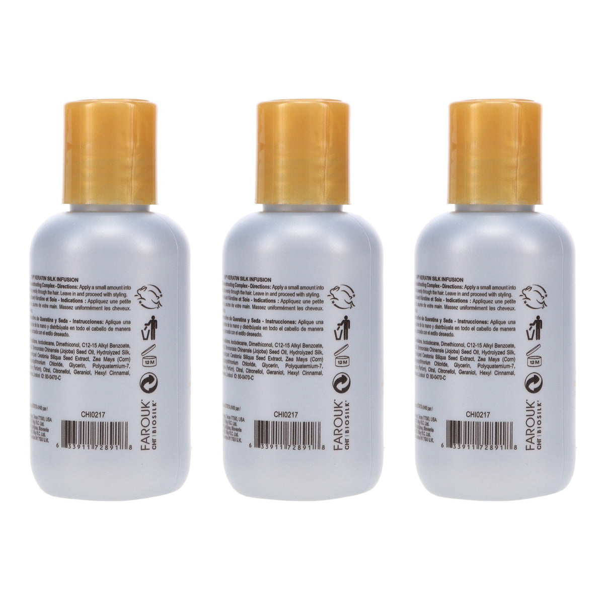 CHI Keratin Silk Infusion Hair Treatment - 2 oz, 3 Pack for Damaged Hair