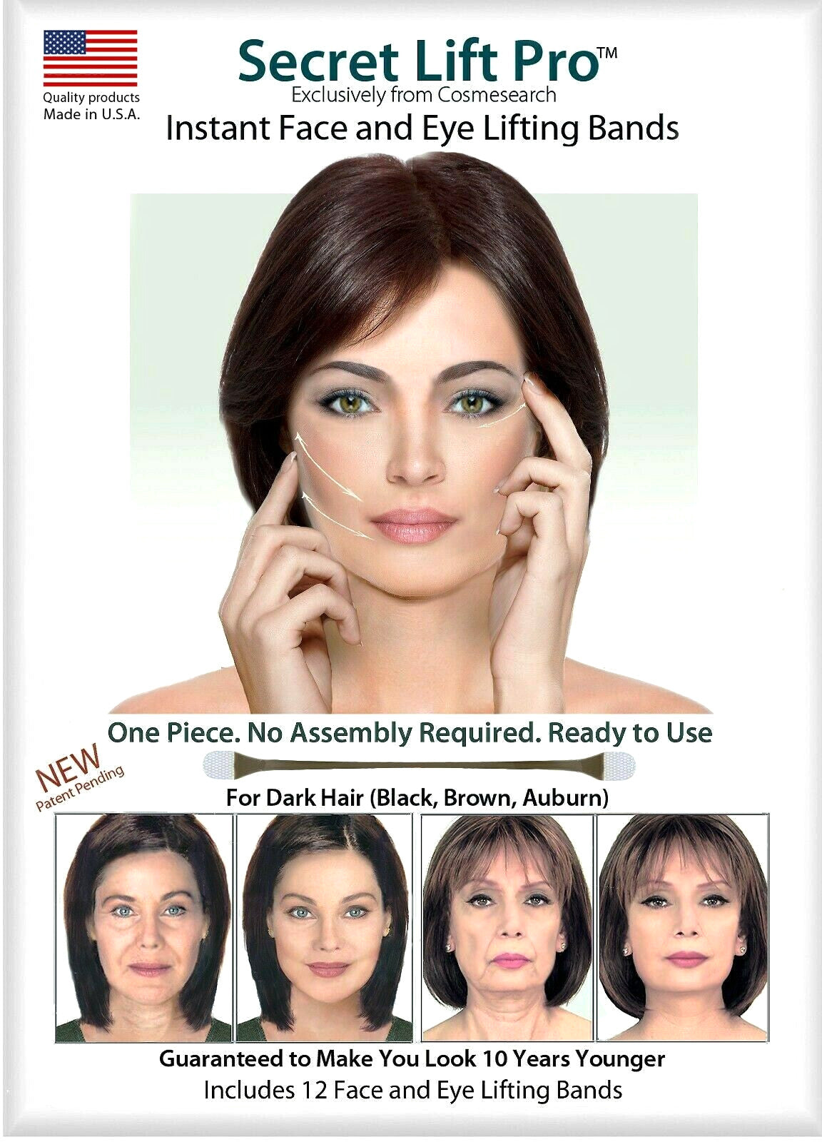 Face and Eye Lift Tape Kit - Instant Sagging Skin Tightening Bands