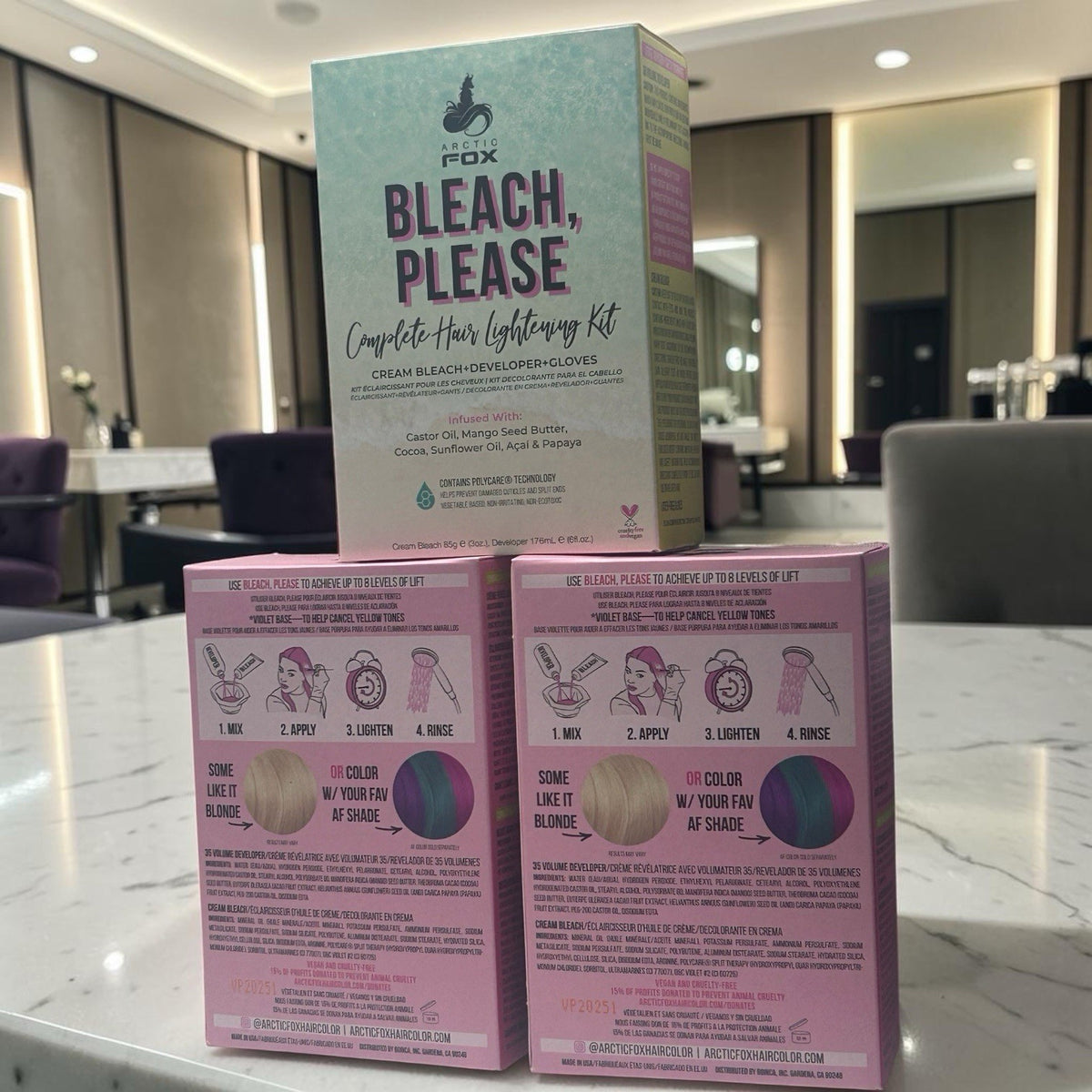 Hair Bleach & Developer Kit - 3 Pack Lightening