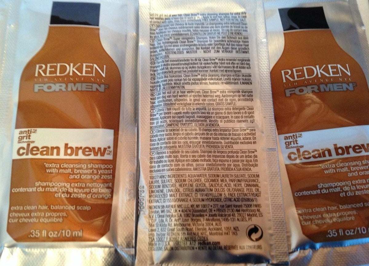 Redken For Men Clean Brew Shampoo Sample Pack - Travel & Gym Size