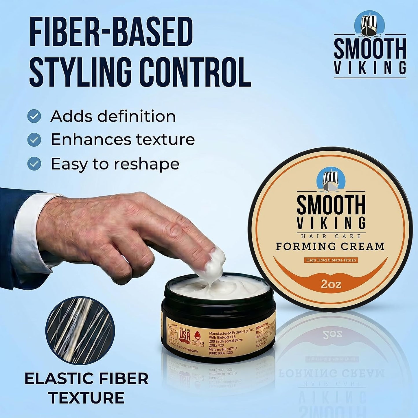 Hydrating Matte Hair Paste - High Hold Men's Styling Cream, 2oz Travel Size
