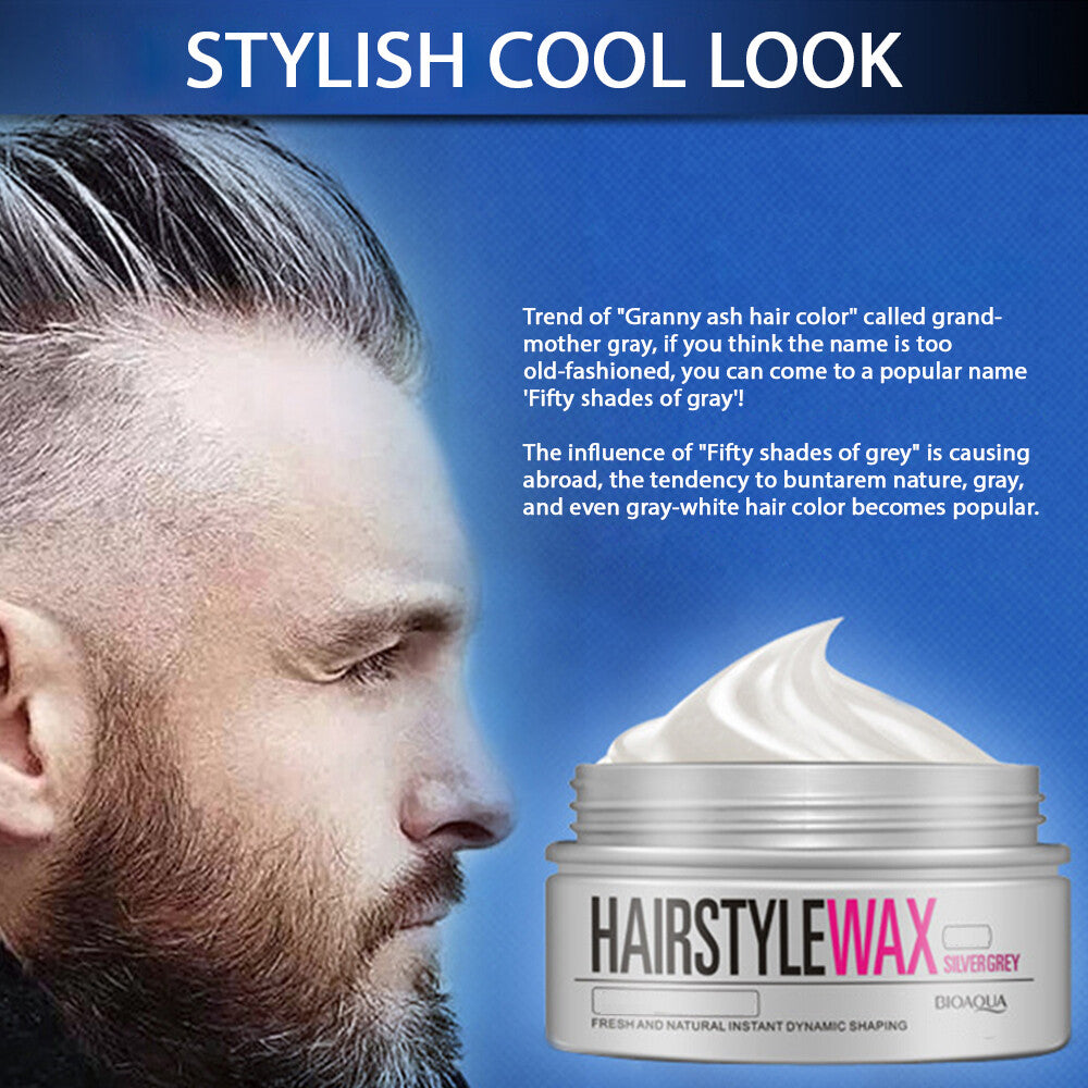 Silver Grey Matte Hair Styling Wax 100g for Short & Casual Hairstyles