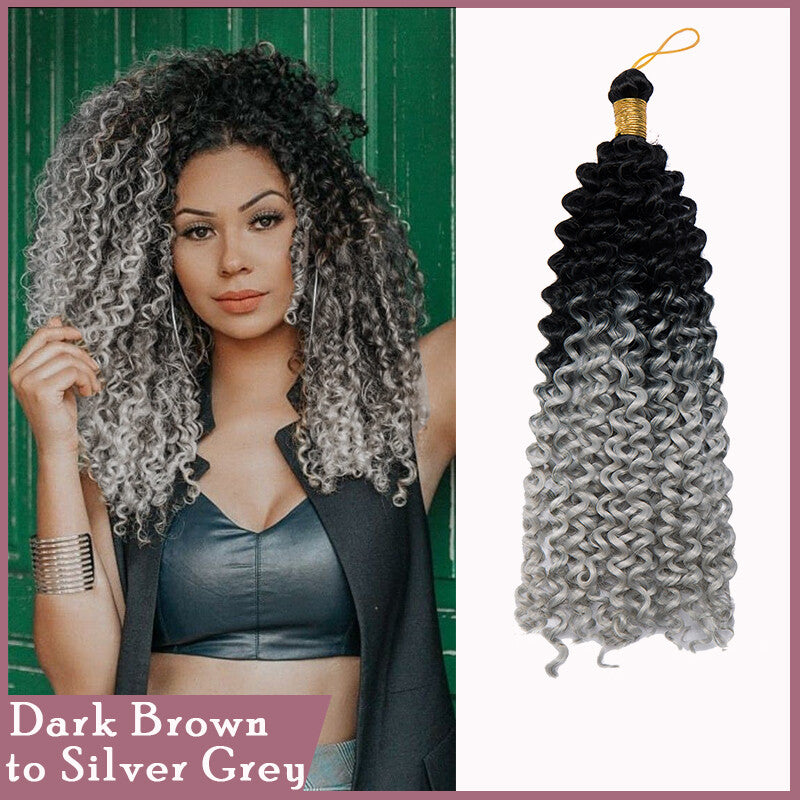 Deep Water Wave Braids Crochet Hair Extensions - Ombre & Curly Lengths