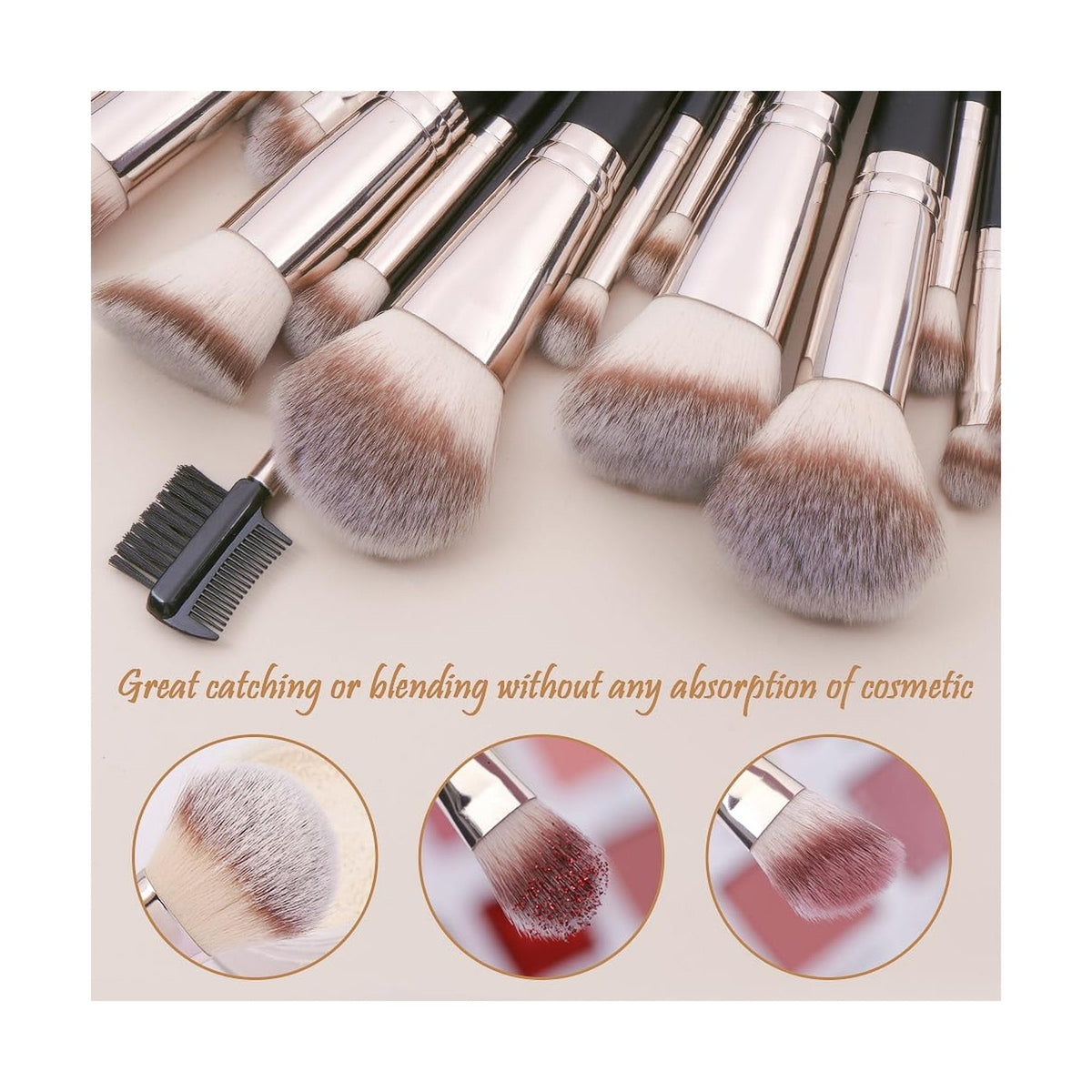 Professional Makeup Brush Set 22 Pcs Synthetic Brushes with Travel Case