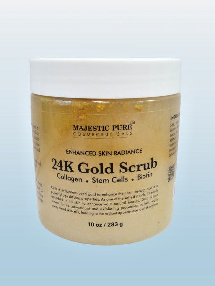MAJESTIC PURE ENHANCED SKIN RADIANCE 24K GOLD SCRUB 10 OZ LOT OF 2